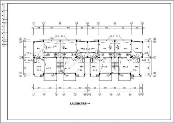【黄冈】某小区六层砖混结构住宅楼给排水施工图-图二