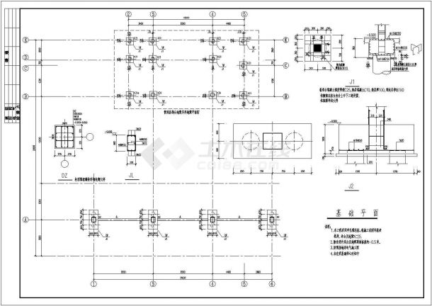 某加油站结构施工设计CAD方案图纸-图二