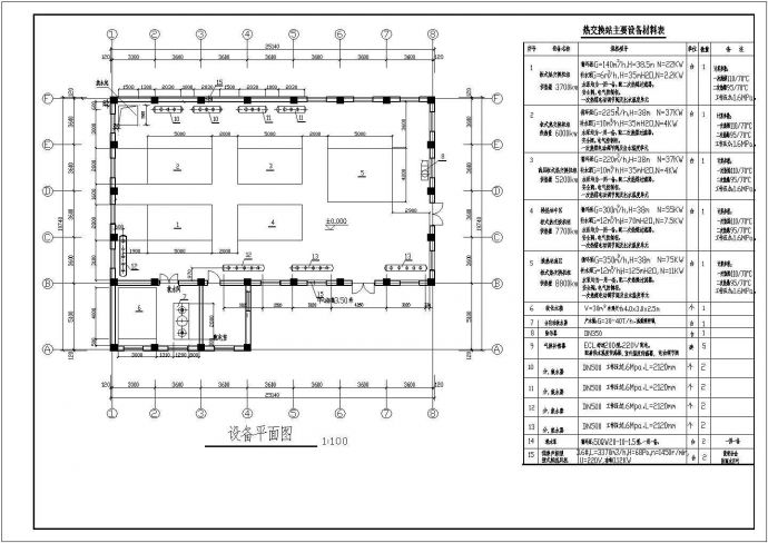 陕西某小区换热站全套设计施工图纸_图1