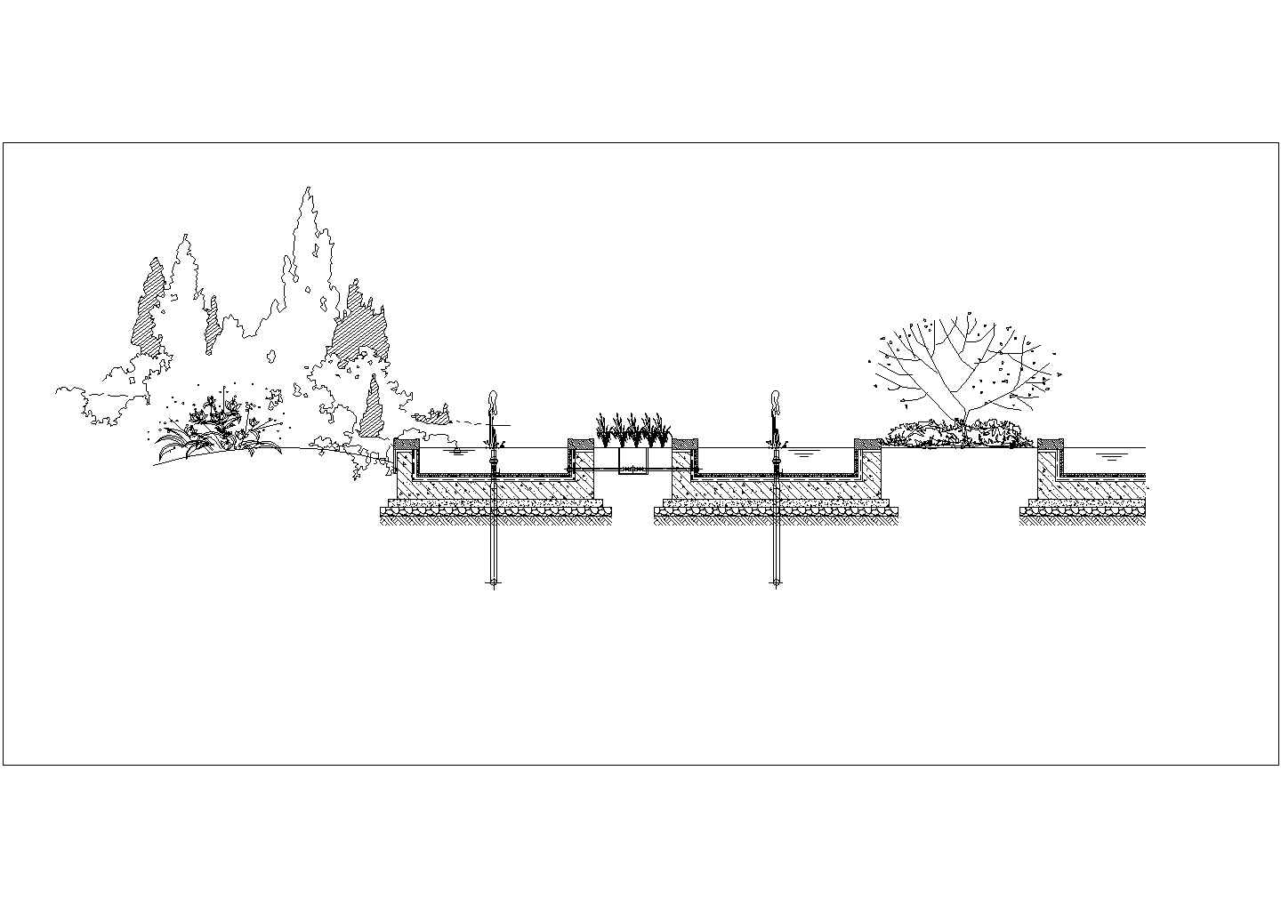 四个景观水池设计施工说明详细图纸
