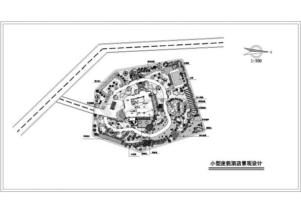 小型度假酒店景观设计规划说明图纸-图一