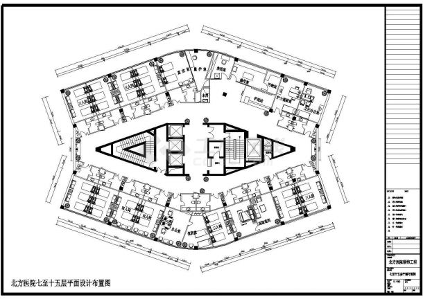 某地高层框架核心筒结构医院病房区域室内装修施工图-图二