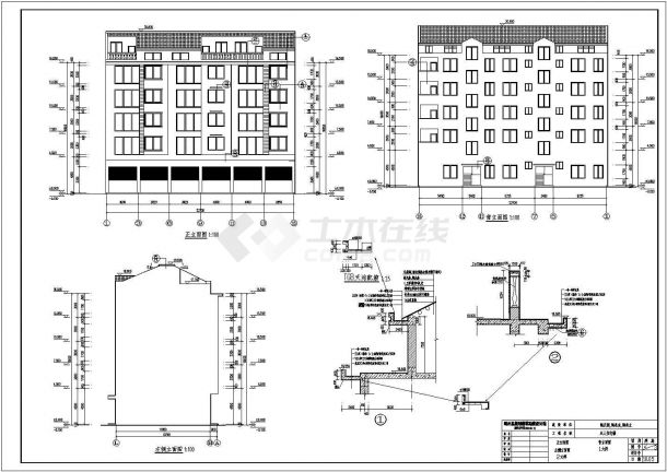 靖州六层混合结构住宅楼建筑结构施工图（带底商）-图一