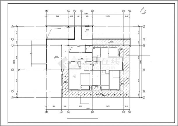 [青岛]某高档住宅室内装修cad平面施工详细图-图二