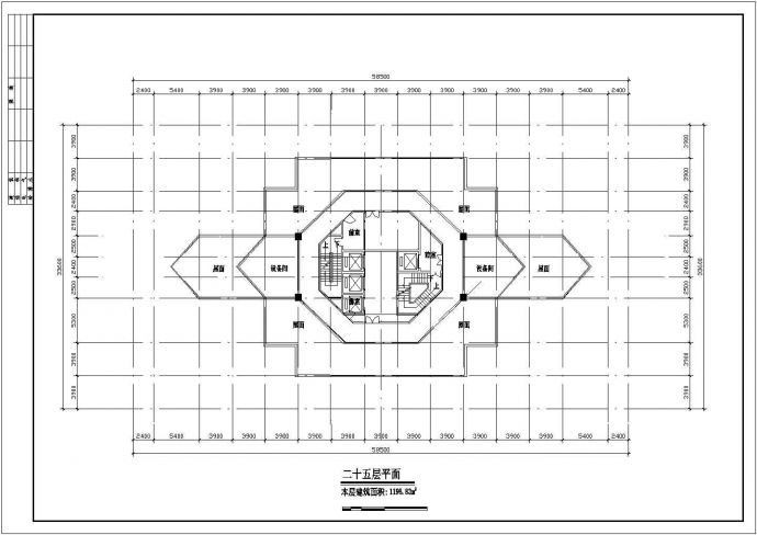 酒店平面建筑施工CAD设计图纸方案_图1