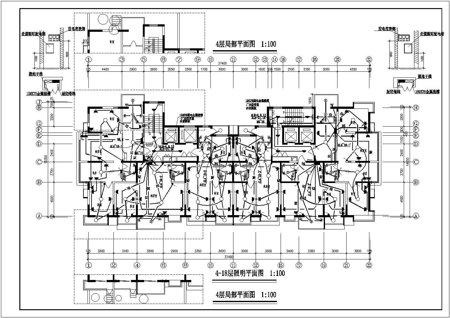 某高层框架结构住宅楼电气施工图纸