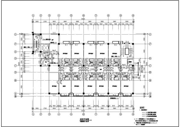 某工人俱乐部建筑施工CAD设计图纸-图二