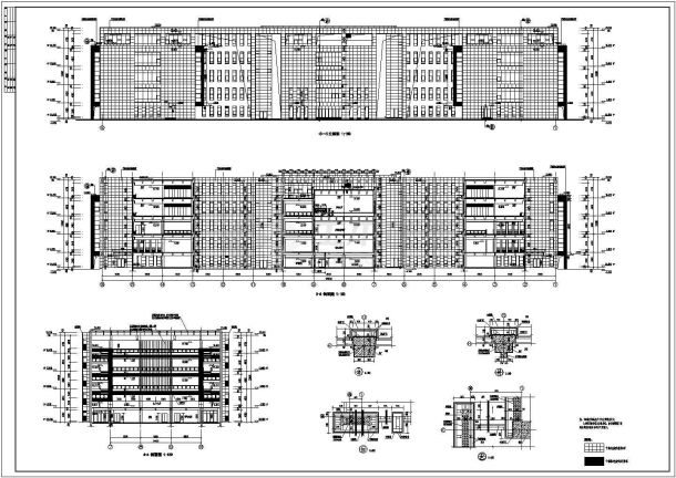 河北师范大学新校区5层框架结构图书馆建筑设计施工图-图二