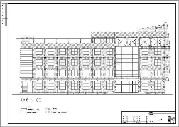 办公楼建筑施工cad设计方案图纸-图二