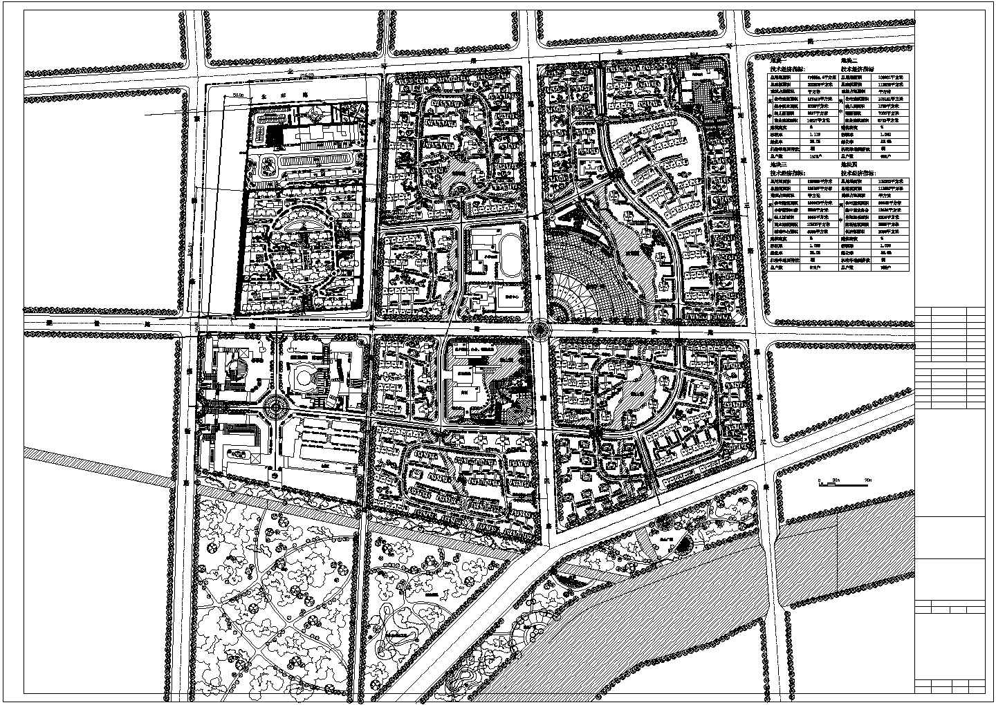 某大型综合住宅小区总平面规划图方案图