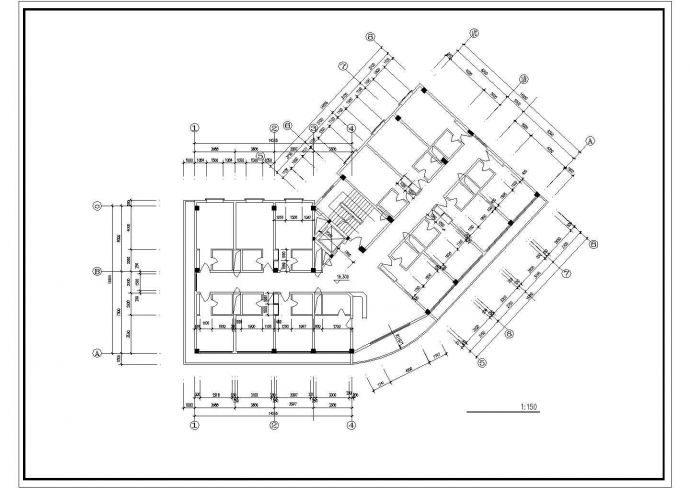 城市酒店建筑施工CAD设计图纸方案_图1