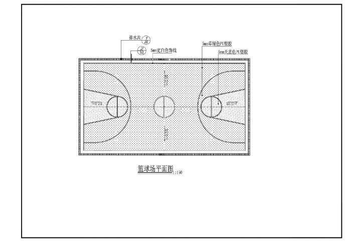 某地大型篮球场设计图_图1
