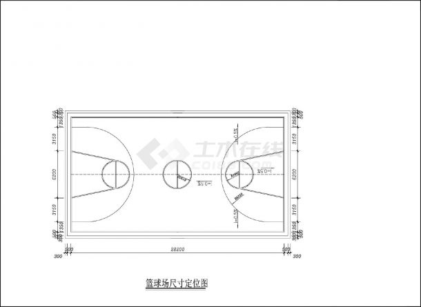 某地大型篮球场设计图-图二