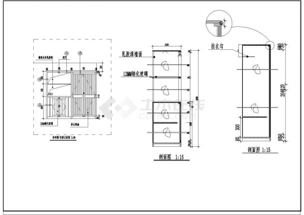宾馆客房室内改造装修工程cad施工详细图-图二