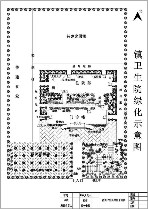 某小镇卫生院绿化示意图（规划图）-图一