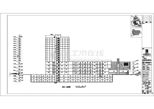 重庆15层框架结构商业综合体建筑方案设计图-图二