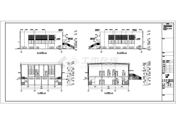 某校园2层混凝土框架结构体育活动中心建筑施工图-图二