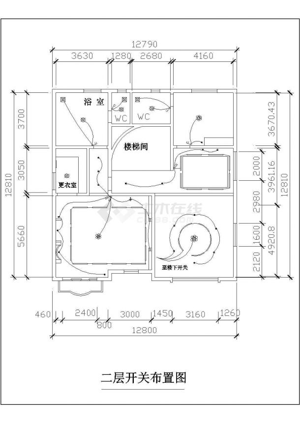 某装修全套电气设计施工CAD图纸-图二