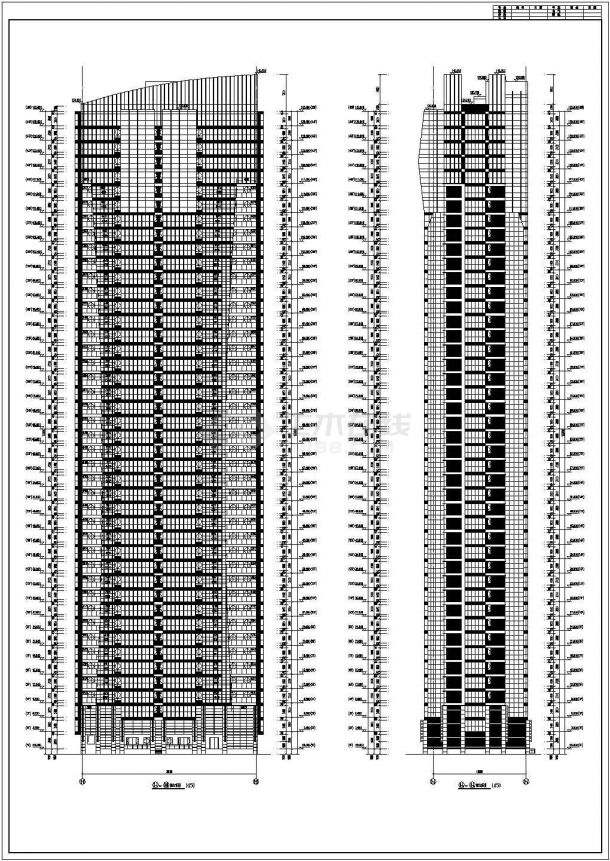 某地44层超高层住宅楼建筑设计方案图-图一