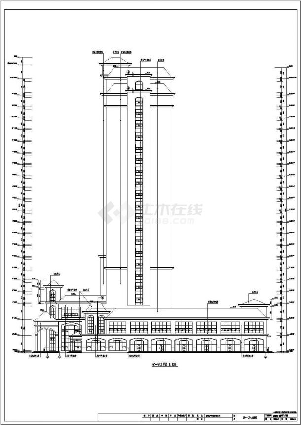 某地22层框架剪力墙结构国际酒店建筑施工图-图二
