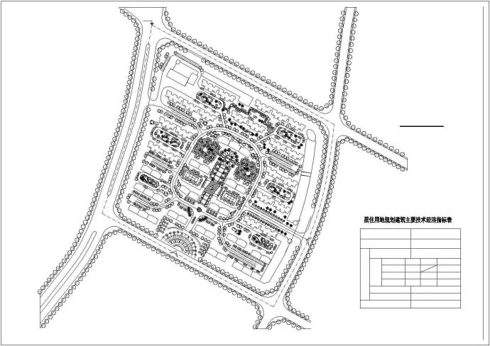 某住宅小区总平面规划设计方案图纸_图1