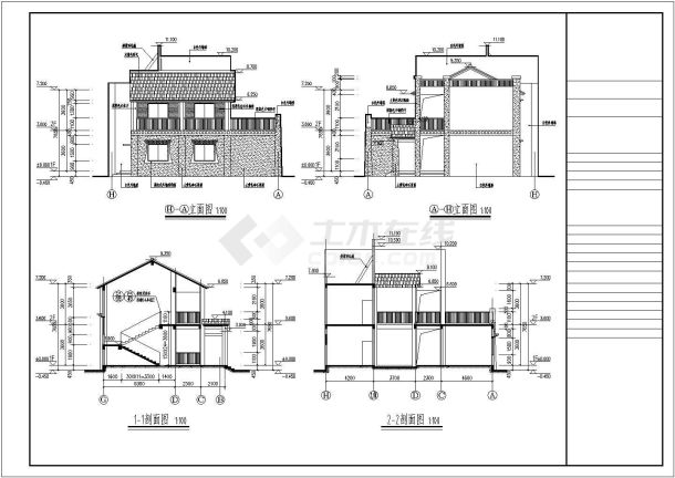某小学两层框架结构教学楼建筑设计施工图-图二