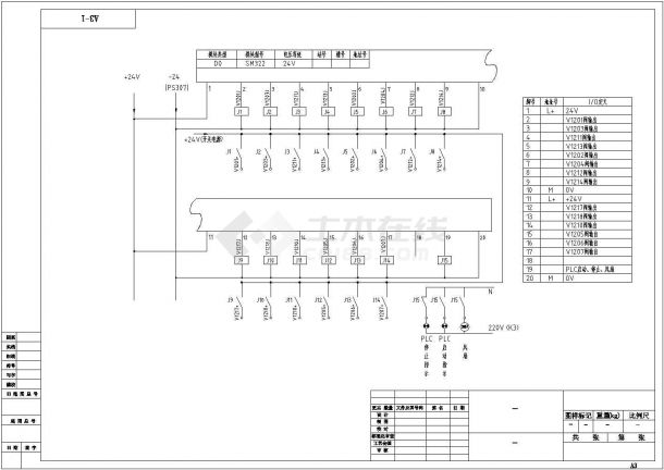 plc300接线全套电气设计施工CAD图-图二