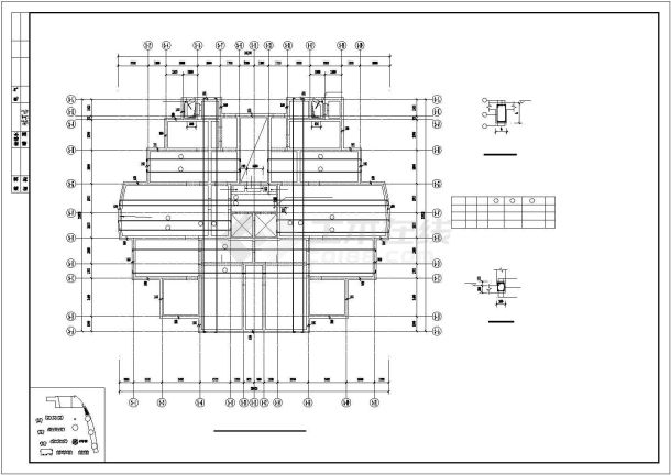 某纯剪结构住宅楼cad施工建筑工程详细图-图二