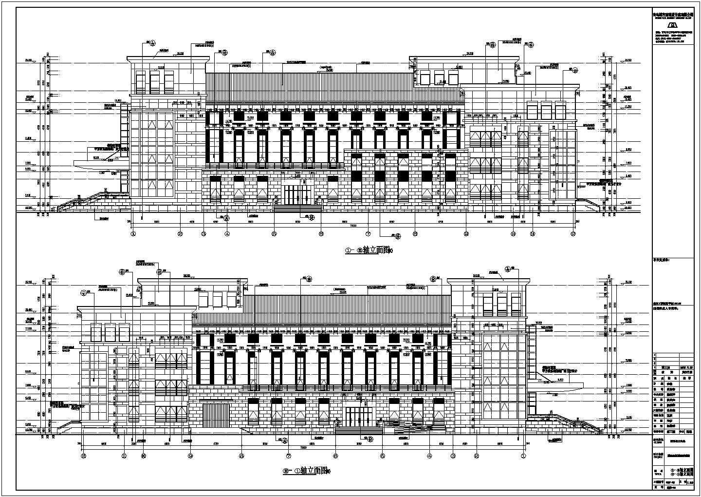 灌云县新城区4层框架结构影剧院建筑设计施工图