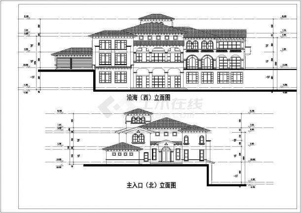 [广东]某滨海大型地中海风格独栋别墅详细设计方案图纸-图一
