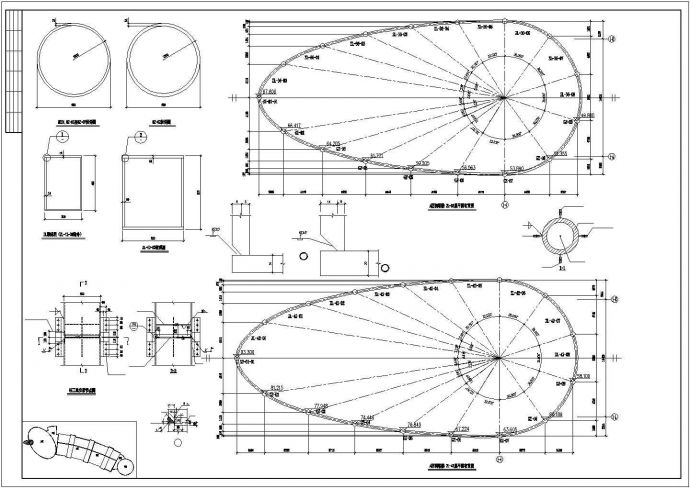 某高层钢塔框剪会展中心cad施工工程详细设计图_图1