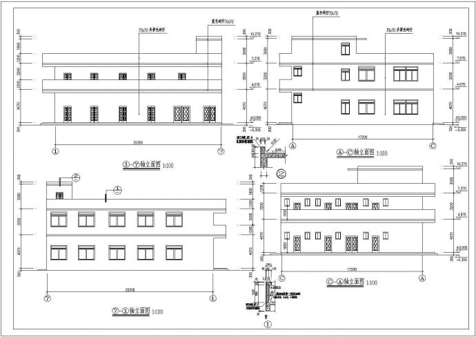 某职业技术学院多层宿舍楼建筑施工图纸_图1