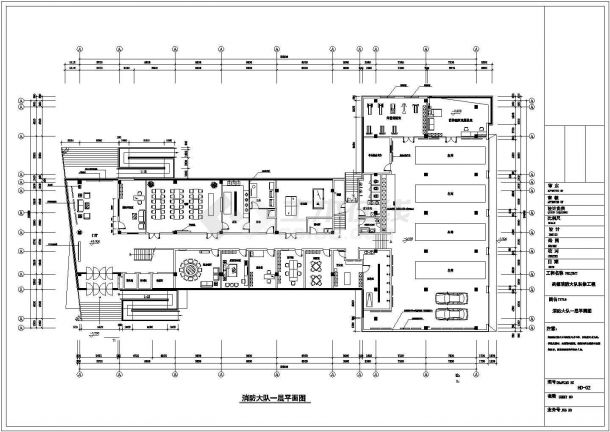 某地两层框架结构消防队办公楼装修施工图-图二