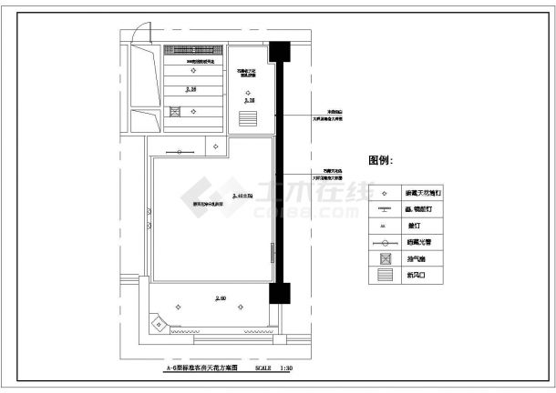 某商务宾馆标准装修CAD设计客房家私布置图纸-图二