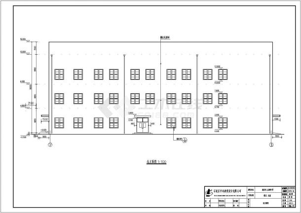 鹿泉市上庄镇中学3层框架结构餐厅建筑施工图纸-图二