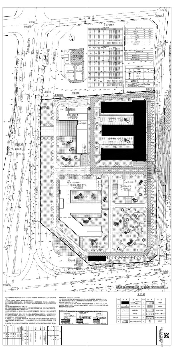 绿色建筑绿化总平面图-图一