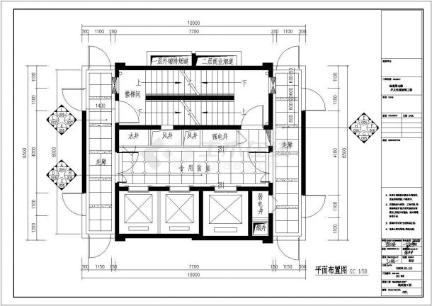电梯厅及走道建筑设计CAD施工图-图二