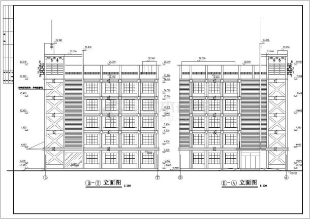 某地区5层混凝土框架结构办公楼建筑施工图-图一