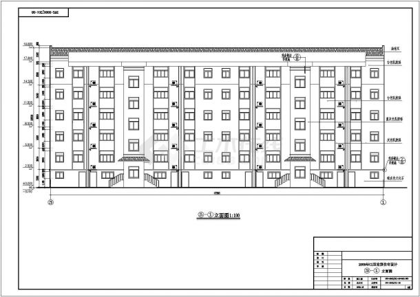 某五层砖混结构住宅楼建筑、结构施工图-图二