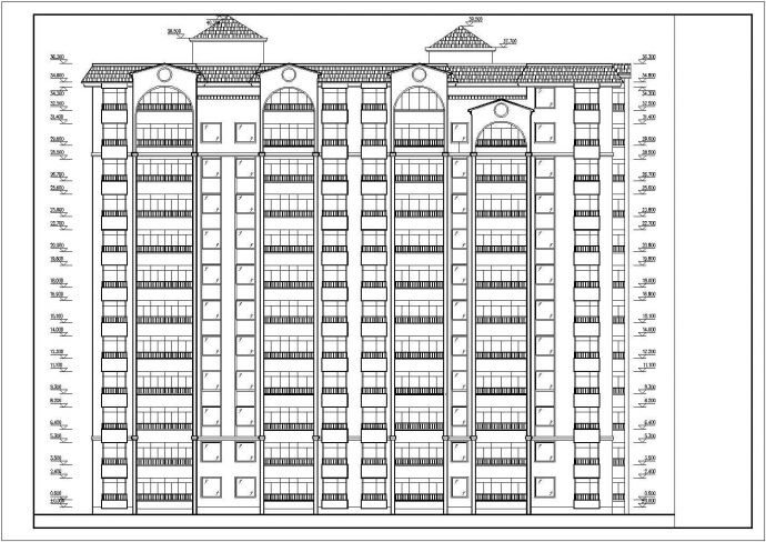 某小区十一层框架结构住宅楼建筑平面施工图_图1