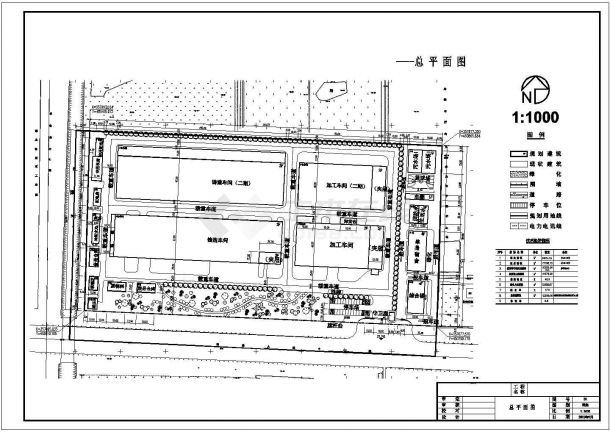 仙桃市某厂区建筑总体规划设计方案图-图二