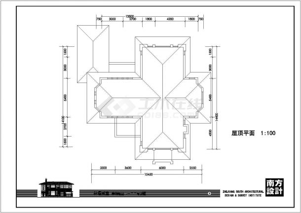 钱江观潮度假村设计cad详细图纸-图二