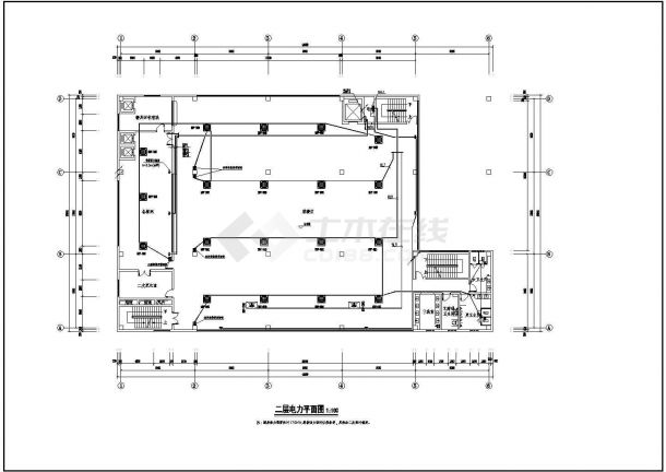 成都某公司三层钢筋混凝土框架结构食堂电气施工图纸-图二