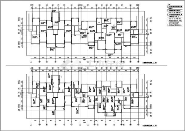 7度区十一层纯剪力墙结构施工图（带地下室）-图二