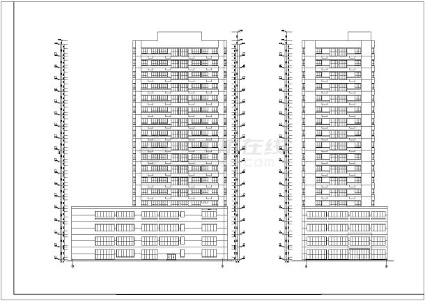 某地22层框架剪力墙结构住宅楼建筑设计方案图-图二