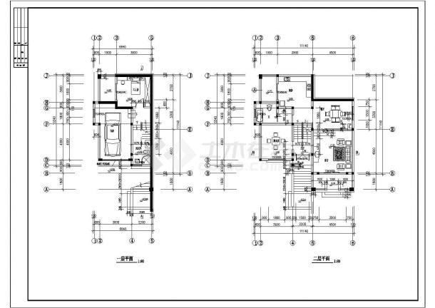 某地3层欧式框架结构山体别墅休闲会所建筑设计施工图-图二