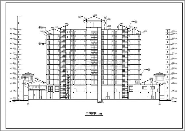 某地13层框架剪力墙结构酒店建筑设计施工图-图二