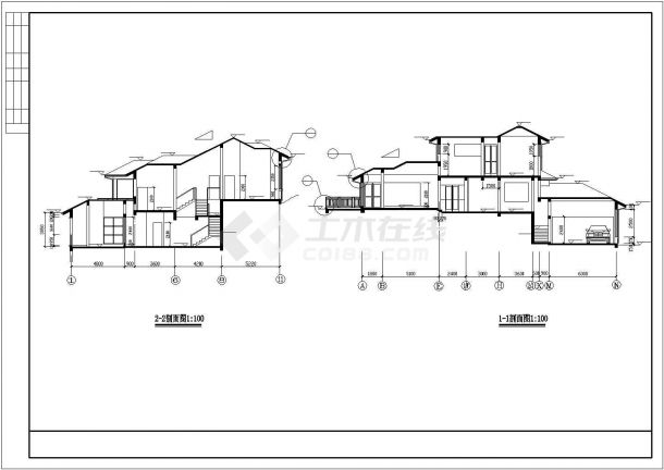 某地区康复型别墅建筑设计CAD施工图-图二