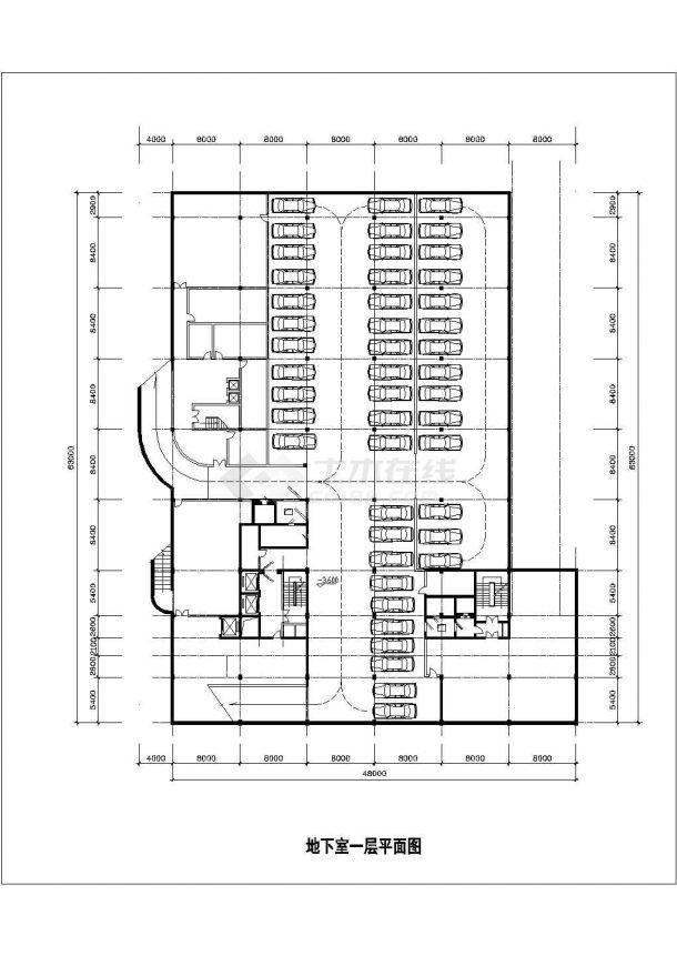 某地区大英高层酒店建筑设计CAD平面施工图-图二