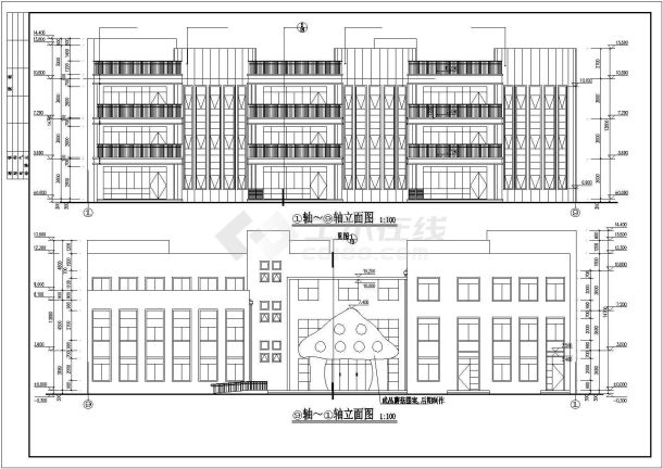 某地三层9个班级幼儿园建筑施工图-图一